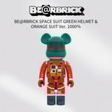 BE@RBRICK SPACE SUIT GREEN HELMET & ORANGE SUIT Ver. 1000％